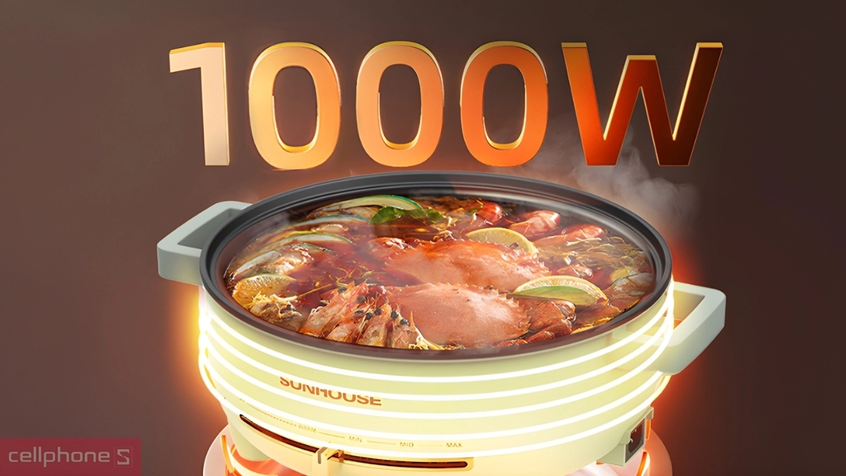 Công suất, công nghệ nấu hiện đại của nồi lẩu điện đa năng Sunhouse SHD4540 4L
