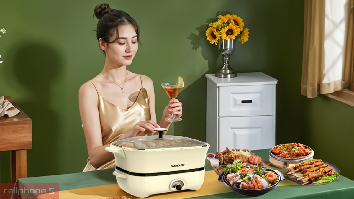 Thiết kế nồi lẩu điện Sunhouse SHD4560