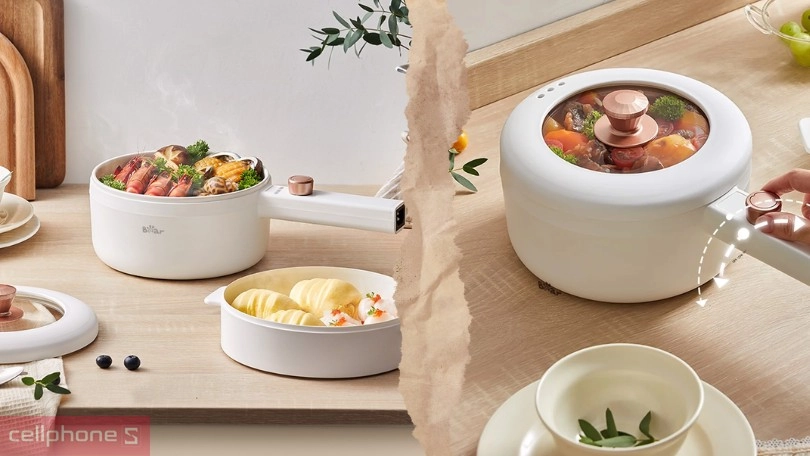 Nồi lẩu điện đa năng Bear DRG-F30H1 kèm xửng hấp: tiện lợi, an toàn, tinh tế