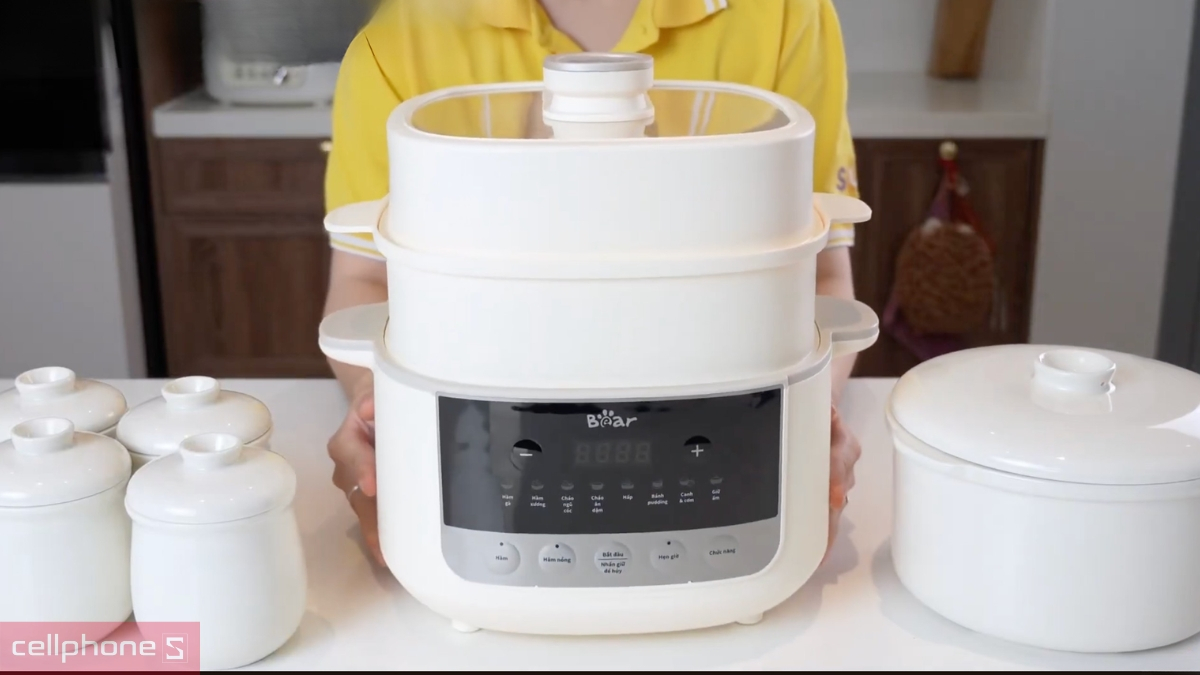 Bộ thố 4+1 linh hoạt của nồi nấu chậm Bear 2.5L SC-5H25M34