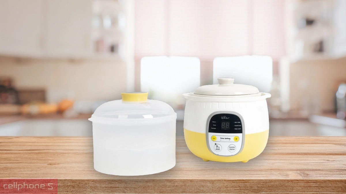 Chức năng hẹn giờ trên nồi nấu chậm Bear SUBE001 0.8L 