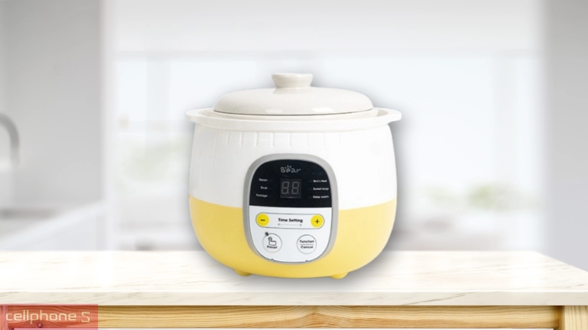 Nồi nấu chậm Bear SUBE001 0.8L sở hữu thiết kế bo tròn