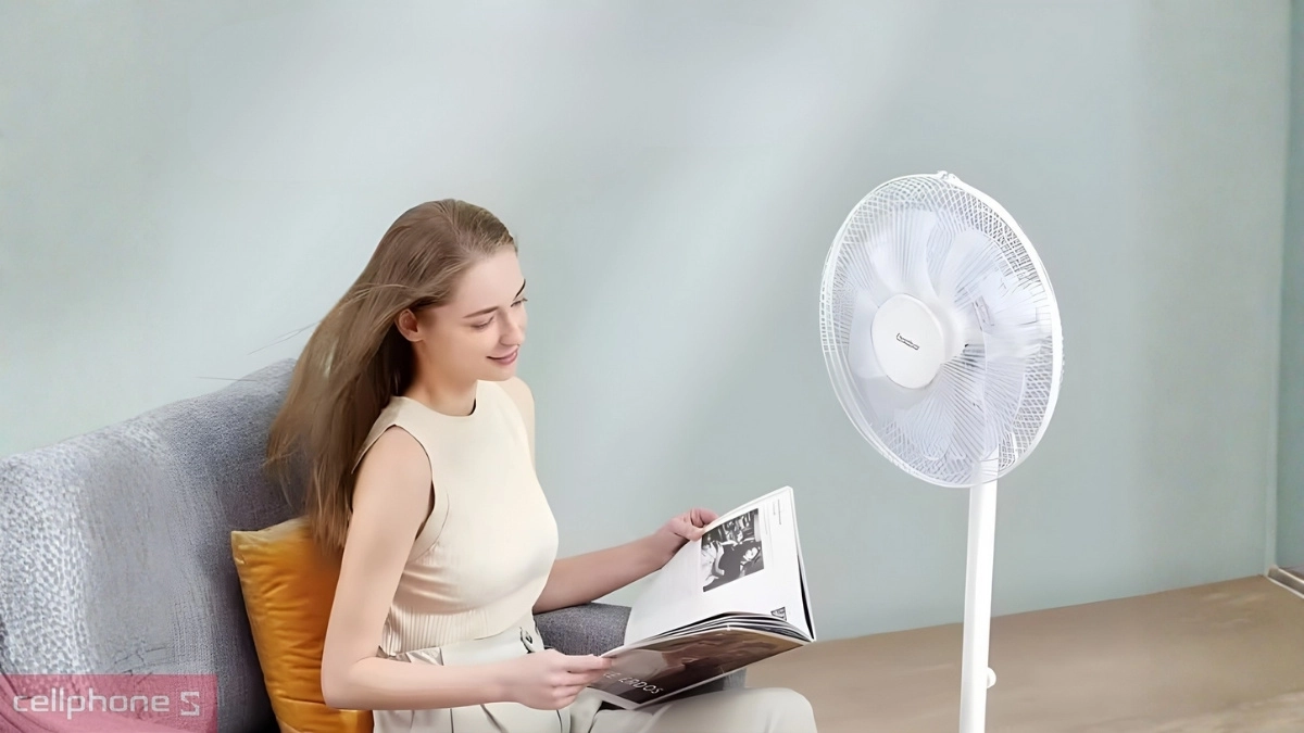 Công suất quạt đứng Gaabor GFD-N400A02 có lưới bảo vệ