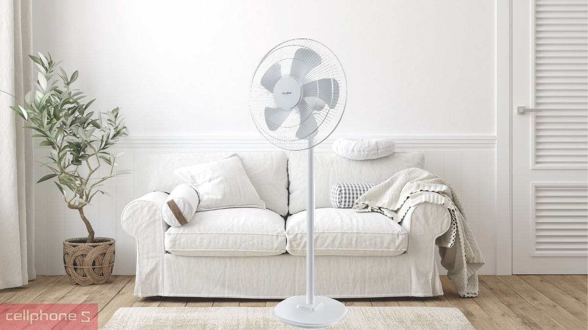 Chế độ đảo gió quạt đứng Gaabor GFD-N400A02 có lưới bảo vệ