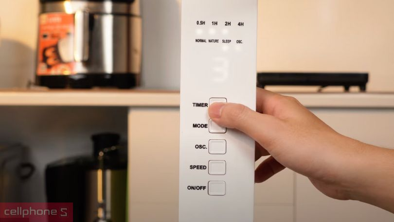 Cách hẹn giờ trên quạt Kangaroo KG725 bằng nút bấm