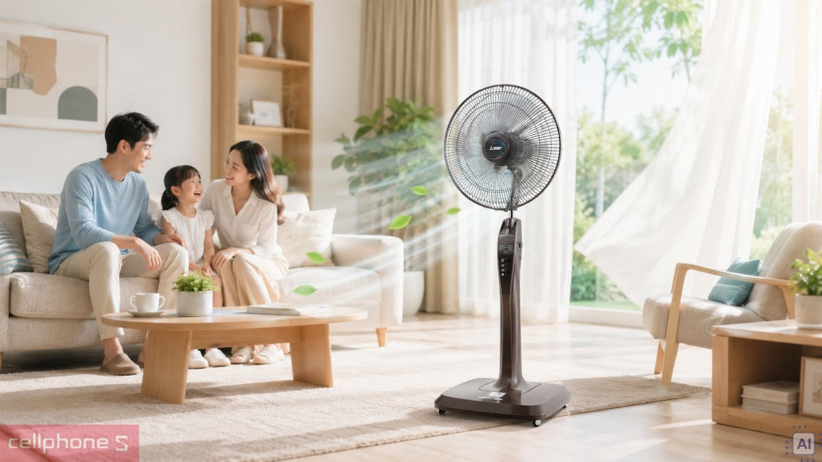 Luồng gió mạnh mẽ của Quạt cây Mitsubishi LV16-RB