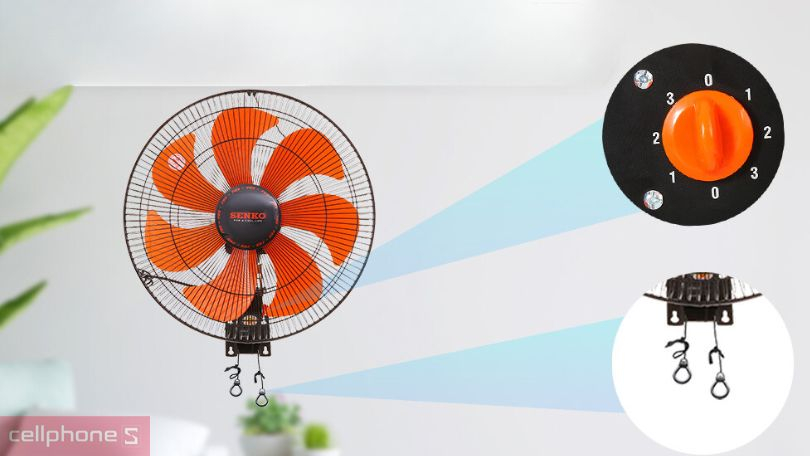 Quạt treo tường Senko TC1622 - Động cơ bền bỉ, làm mát linh hoạt với 3 mức gió