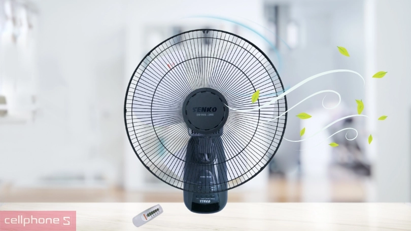 Quạt treo tường Senko TR1628 – Thiết kế gọn gàng, công suất 47W với động cơ bền bỉ