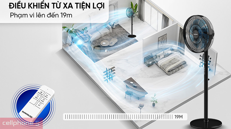 Quạt đứng Sunhouse SHD-7346 - Công suất vận hành ổn định, điều khiển cảm ứng linh hoạt