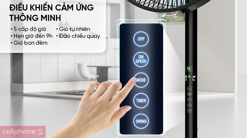 Quạt đứng Sunhouse SHD-7346 - Công suất vận hành ổn định, điều khiển cảm ứng linh hoạt
