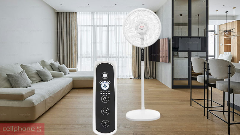 Công suất và các chế độ vận hành của quạt đứng Tefal Turbo Silen Plus VH689690