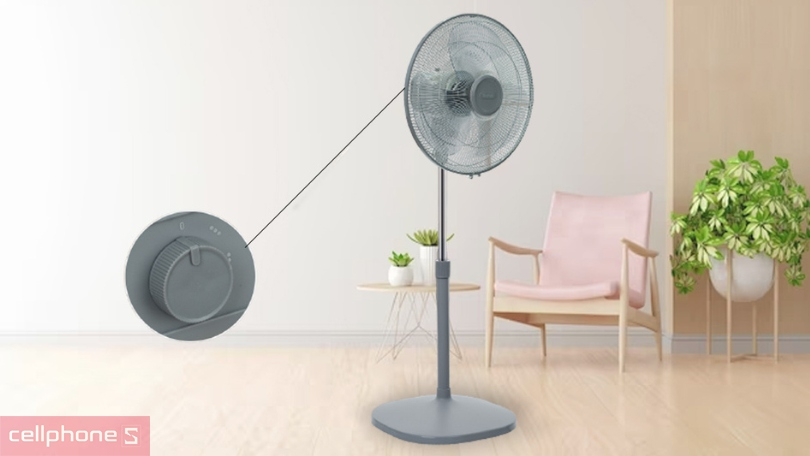 Quạt cây Tefal Turbo VH441790 - Làm mát tiện lợi với 3 mức gió và chiều cao linh hoạt