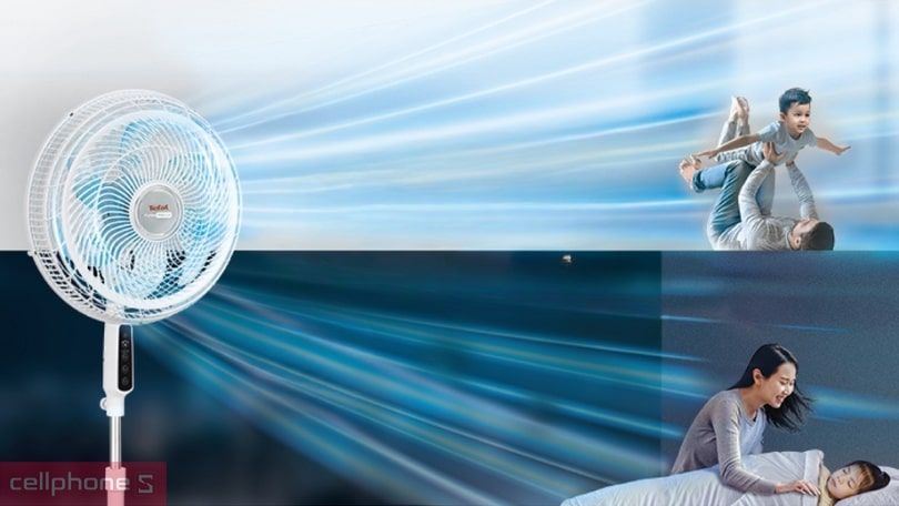 Quạt đứng Tefal Turbo VH679990 kèm remote tiện lợi, làm mát tốt, không gây tiếng ồn