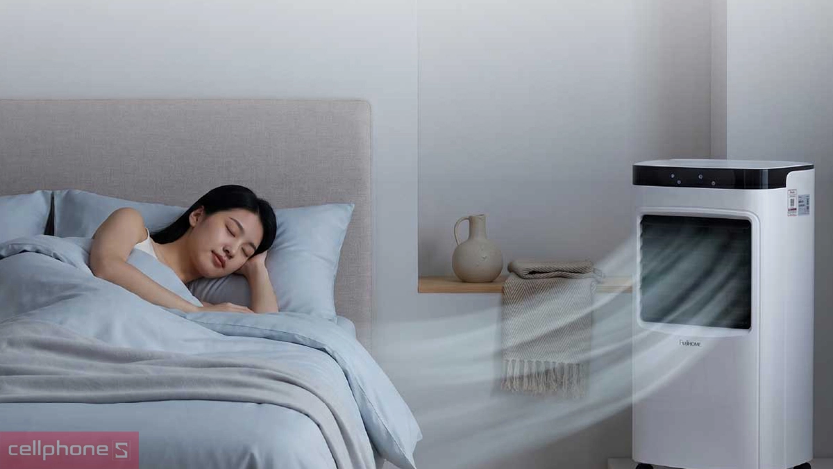 Hoạt động êm ái dưới 65dB của Quạt hơi nước Fujihome AC-12