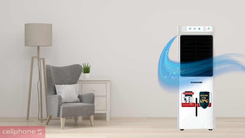 Công suất, chế độ gió của quạt hơi nước Sunhouse SHD7717