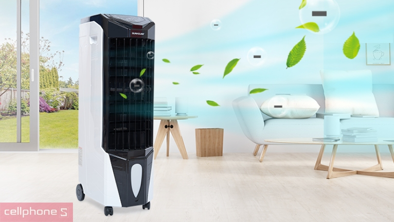 Công suất, chế độ gió trên quạt hơi nước Sunhouse SHD7719