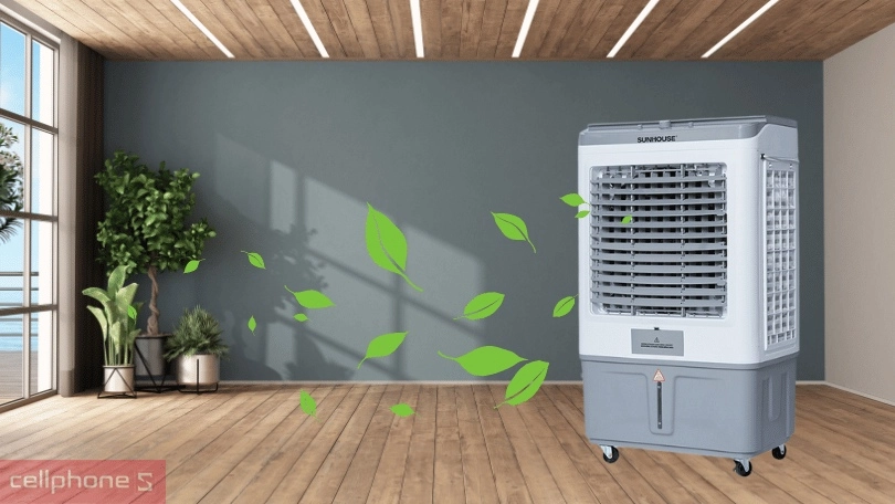 Công suất, chế độ gió trên quạt hơi nước Sunhouse SHD7739