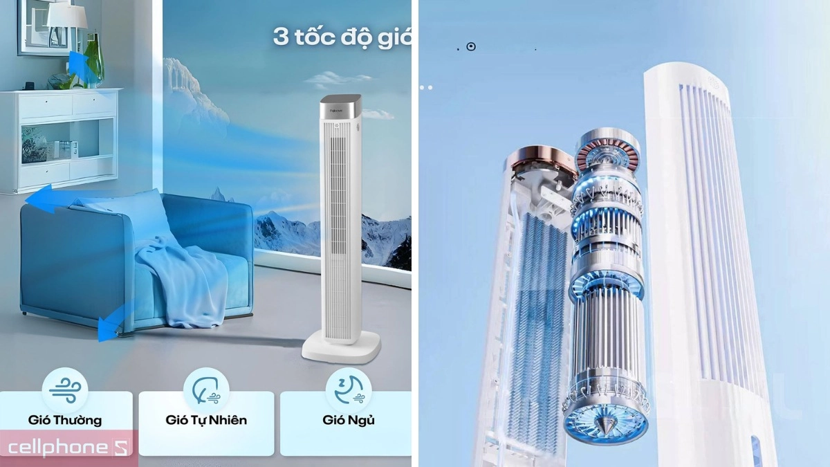 Quạt tháp Fujihome TF-51E sở hữu động cơ công suất 45W