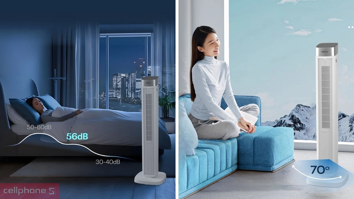 Hẹn giờ trên Quạt tháp Fujihome TF-51E sở hữu động cơ công suất 45W