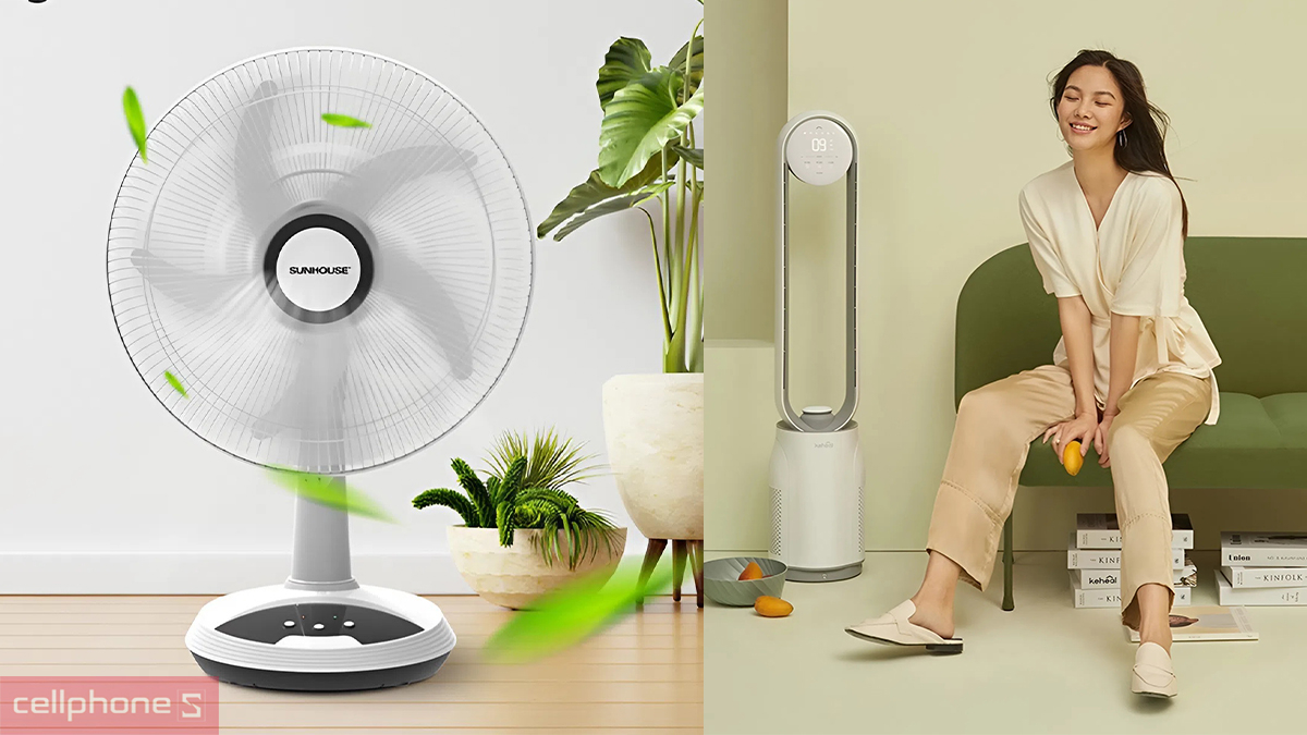 So sánh quạt không cánh và quạt có cánh truyền thống
