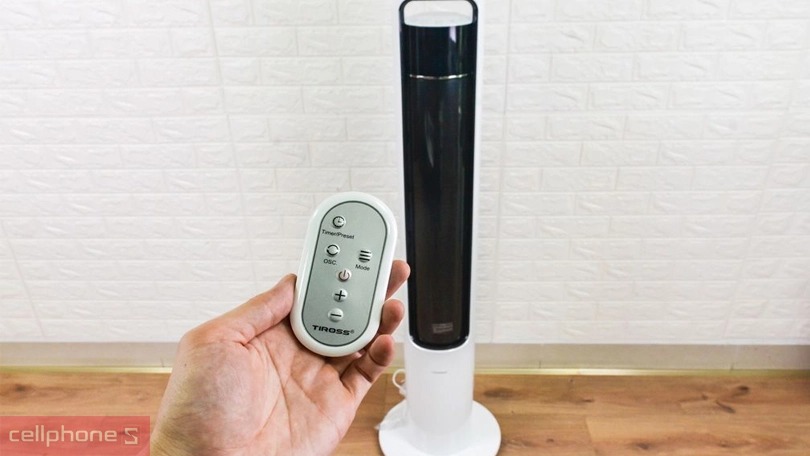 Điều khiển và chế độ thông minh trên quạt tháp Tiross TS9182 có điều khiển