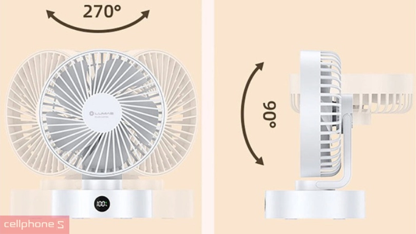 Thiết kế quạt tích điện để bàn Lumias LM-36C