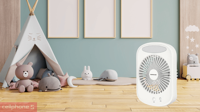 Quạt tích điện Mini Sunhouse SHD7110 - Kích thước nhỏ gọn và màu sắc tinh tế