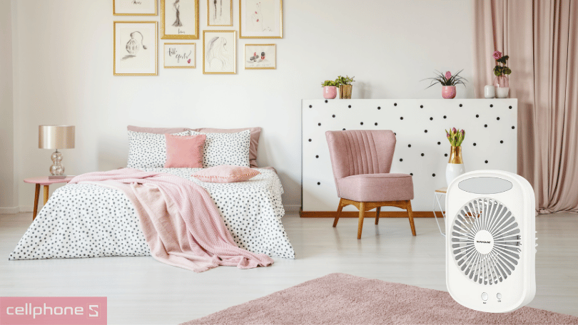 Quạt tích điện Mini Sunhouse SHD7110 - Kích thước nhỏ gọn và màu sắc tinh tế