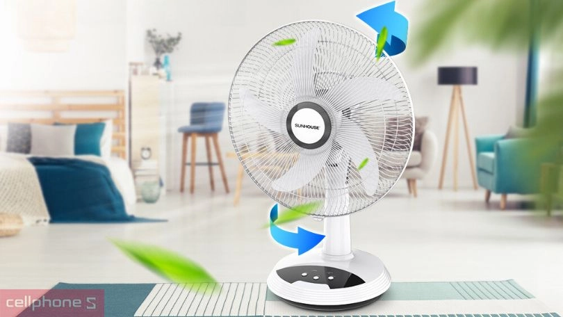 Quạt tích điện Sunhouse SHD7223 - Nhỏ gọn, dung lượng pin lớn