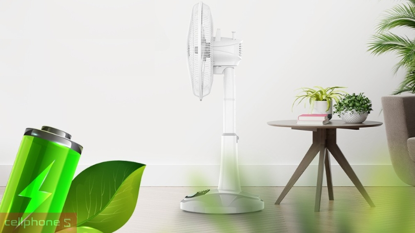 9 cấp độ gió, sử dụng pin sạc chất lượng cao, tiện lợi