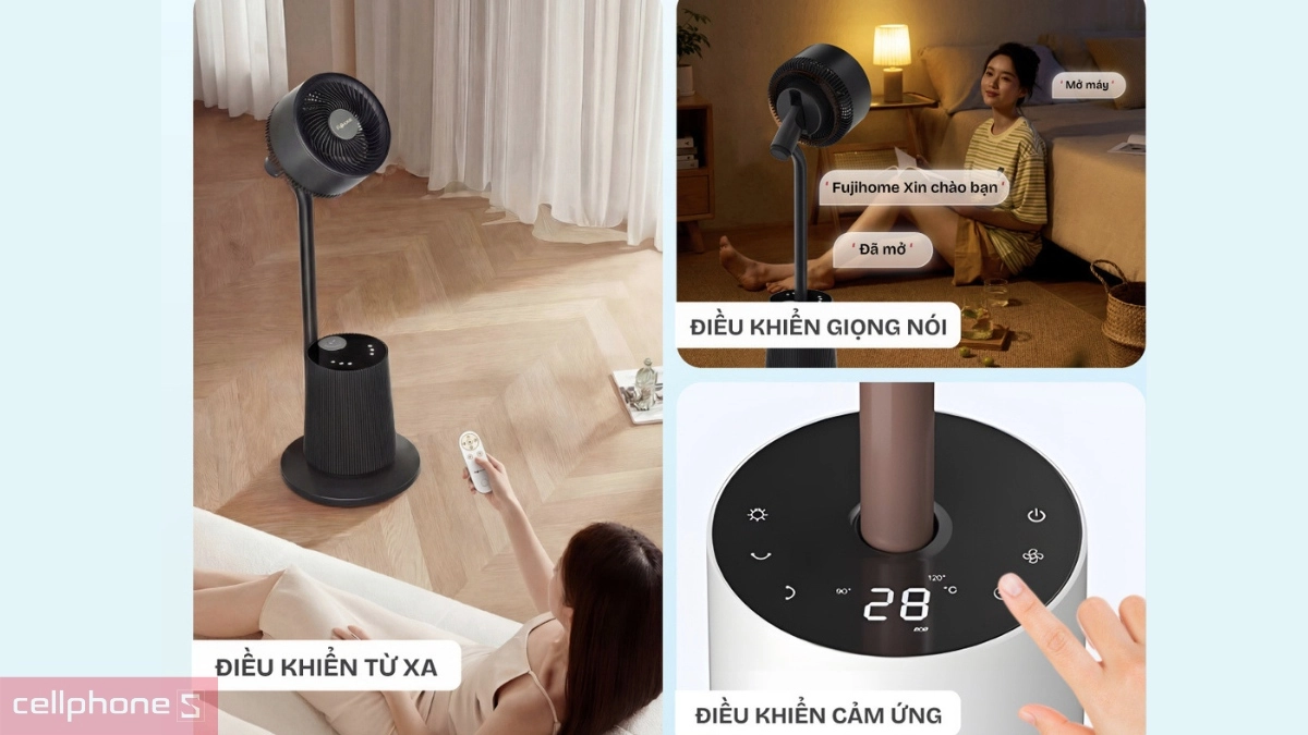 Điều khiển quạt tuần hoàn không khí Fujihome Luxury CFR01PRO-VOICE