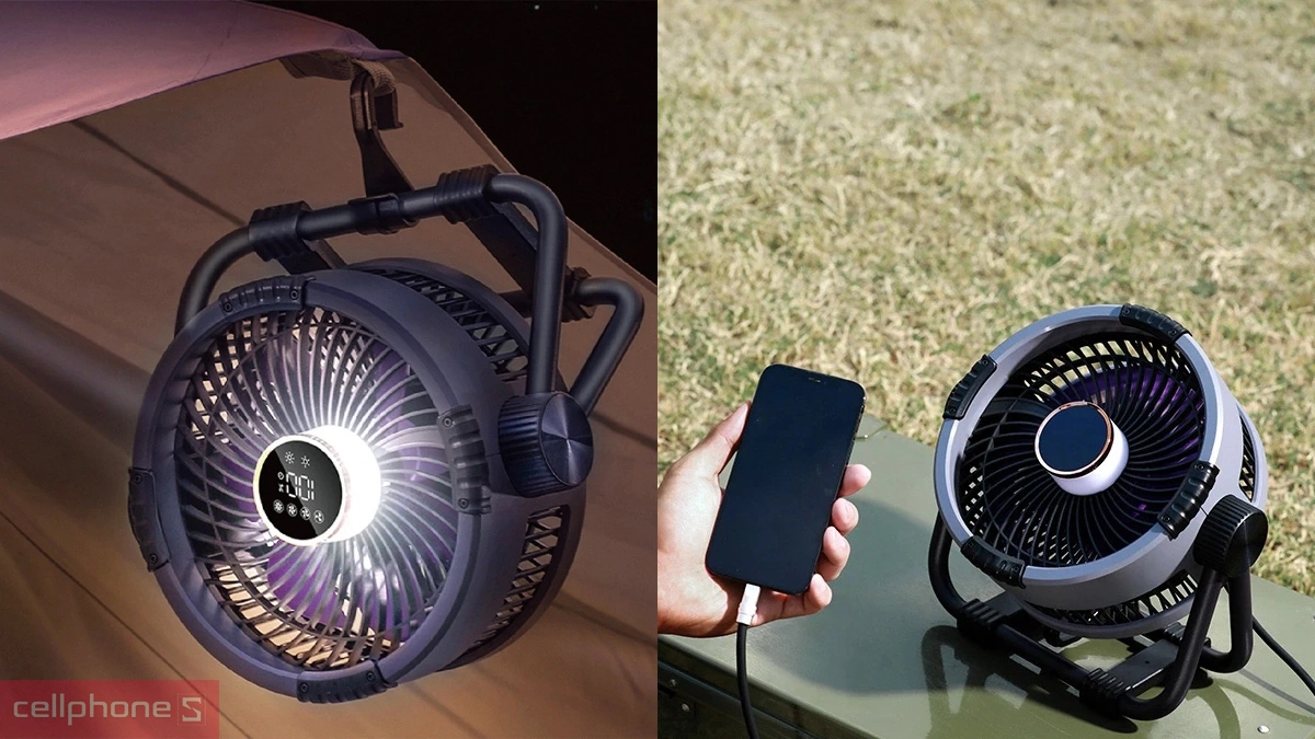 Đèn LED trên quạt tuần hoàn