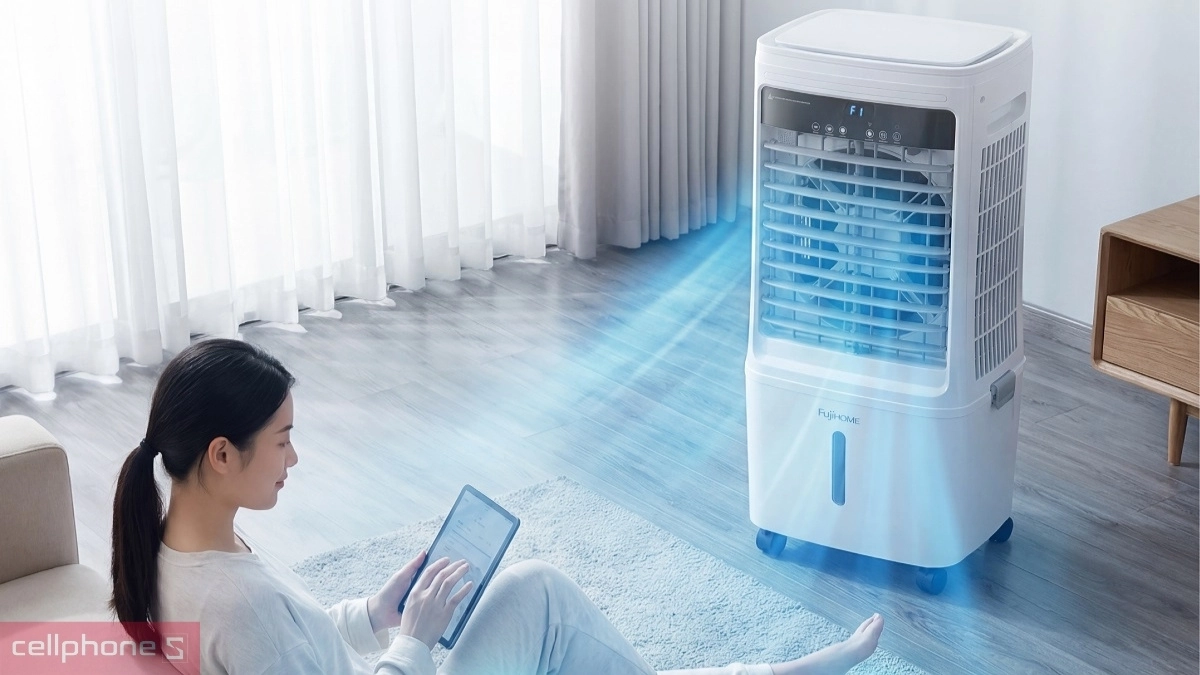 Quạt hơi nước Fujihome thương hiệu Việt với thiết kế hiện đại cho không gian sống