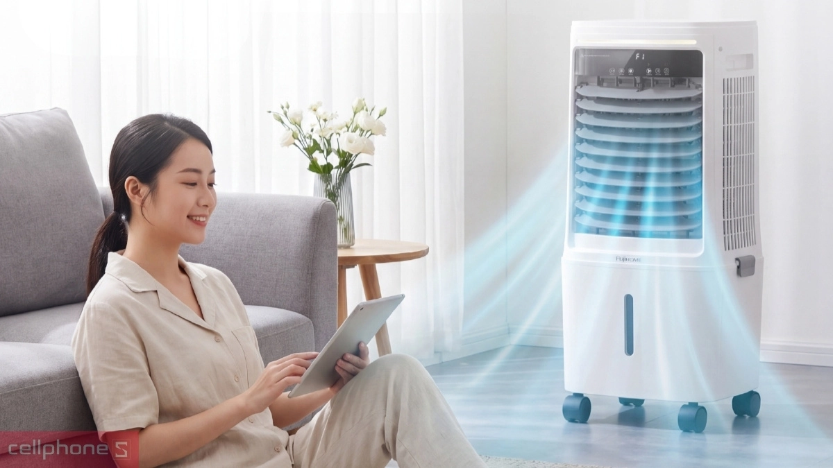 Quạt hơi nước Fujihome máy làm mát phù hợp phòng khách và không gian mở
