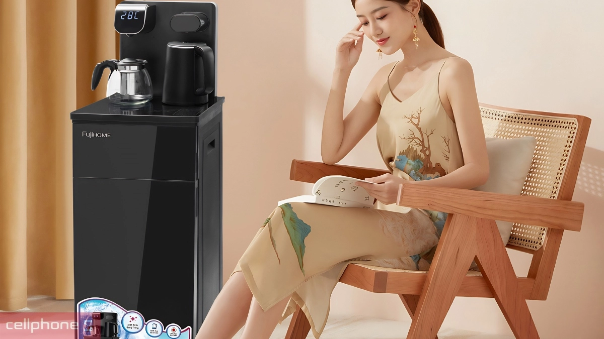Ngăn chứa đồ cây nước làm nóng kết hợp bàn trà, cafe Fujihome TB110E-H