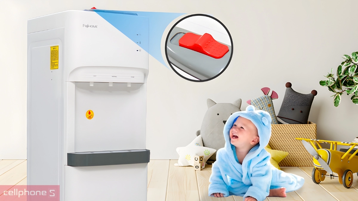 Chất liệu cây nước nóng lạnh bình âm cao cấp Fujihome WD606ES