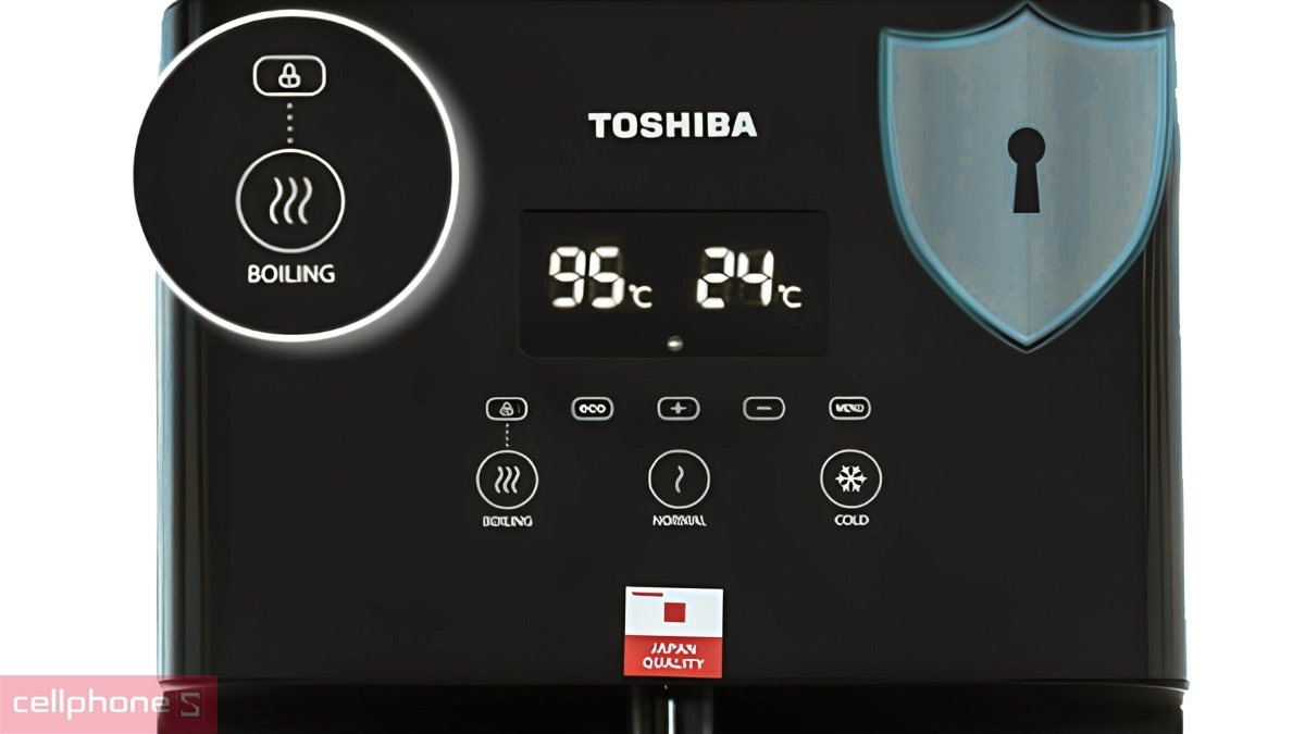 Tính năng khóa an toàn trên Cây nước nóng lạnh Toshiba RWF-W1830BV