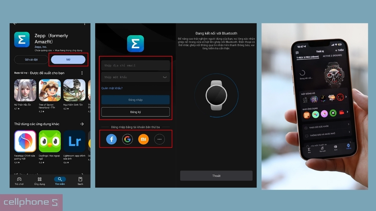 Hướng dẫn kết nối đồng hồ thông minh Amazfit T-Rex 3 Pro 44mm chi tiết