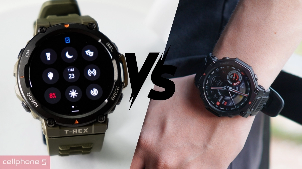 So sánh đồng hồ thông minh Amazfit T-Rex 3 Pro 44mm với Amazfit T-Rex 2