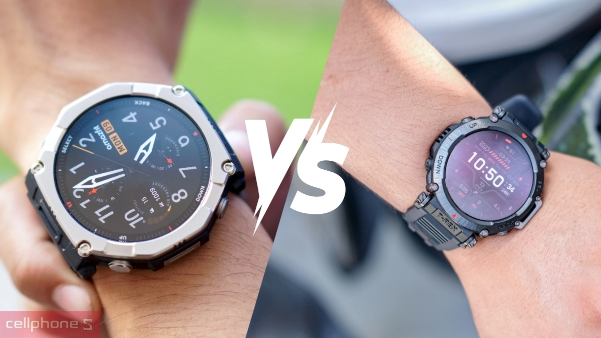 So sánh đồng hồ thông minh Amazfit T-Rex Ultra 2 và Amazfit T-Rex Ultra
