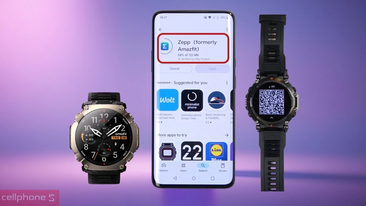 Tải ứng dụng đồng hồ thông minh Amazfit T-Rex Ultra 2