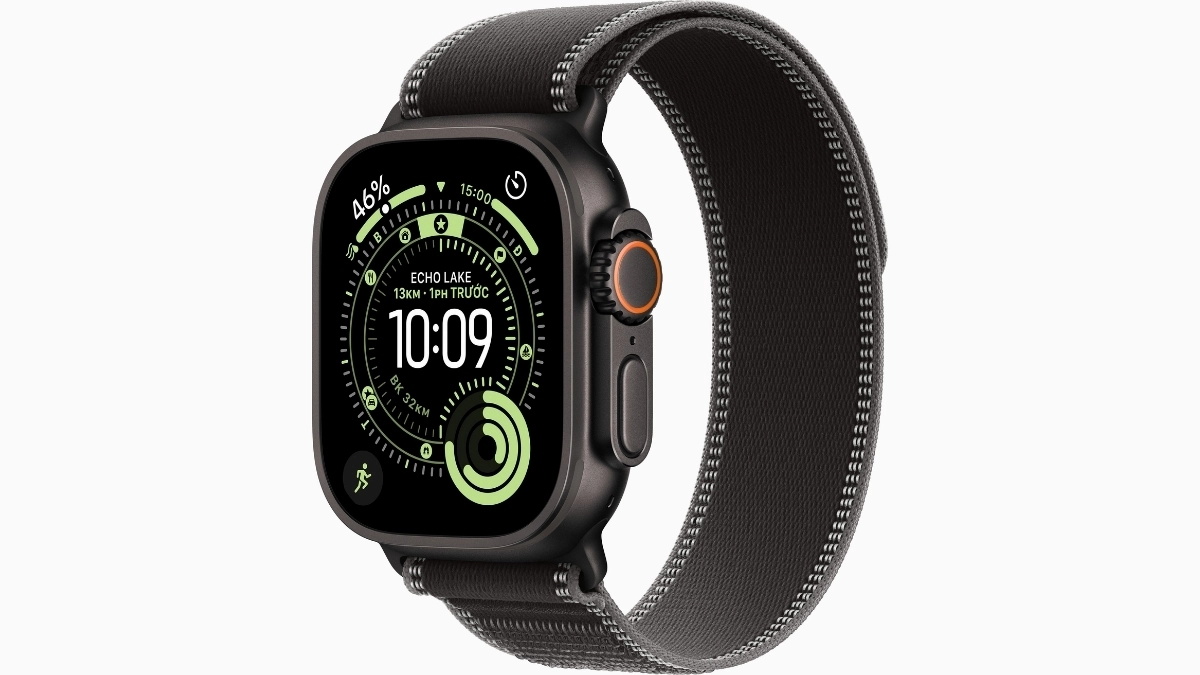 Thiết kế Apple Watch Ultra 3 viền Titan dây Trail M L