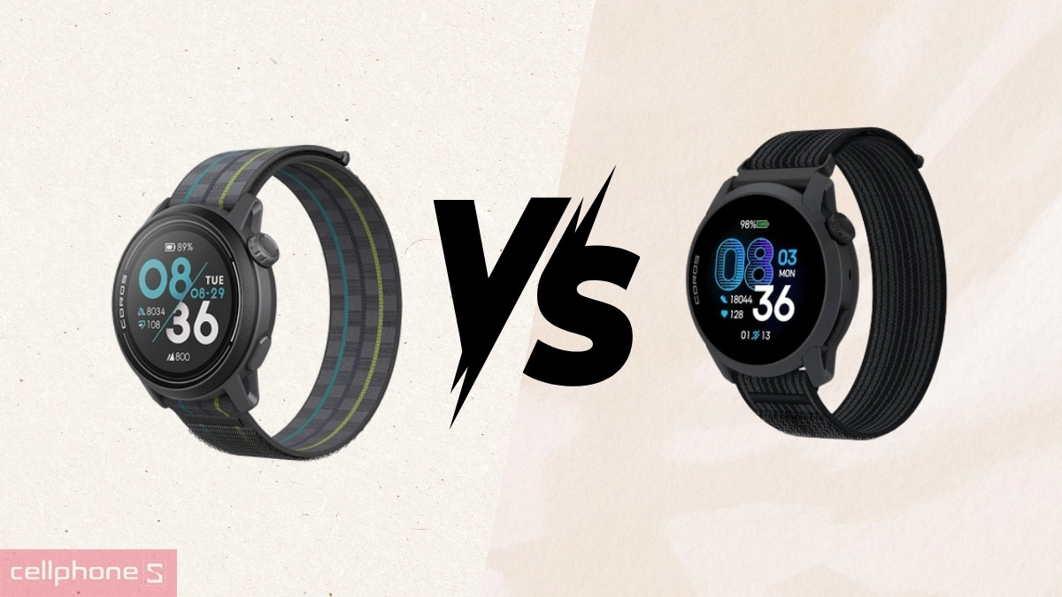 So sánh đồng hồ thông minh Coros Pace 4 dây nylon với Coros Pace 3 dây nylon
