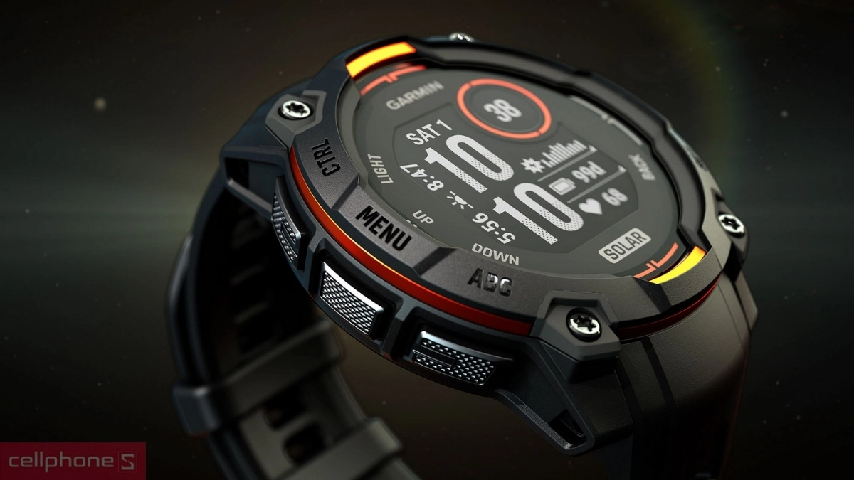 Chế độ theo dõi sức khỏe trên đồng hồ thông minh Garmin Instinct 3 Supernova Solar 45mm