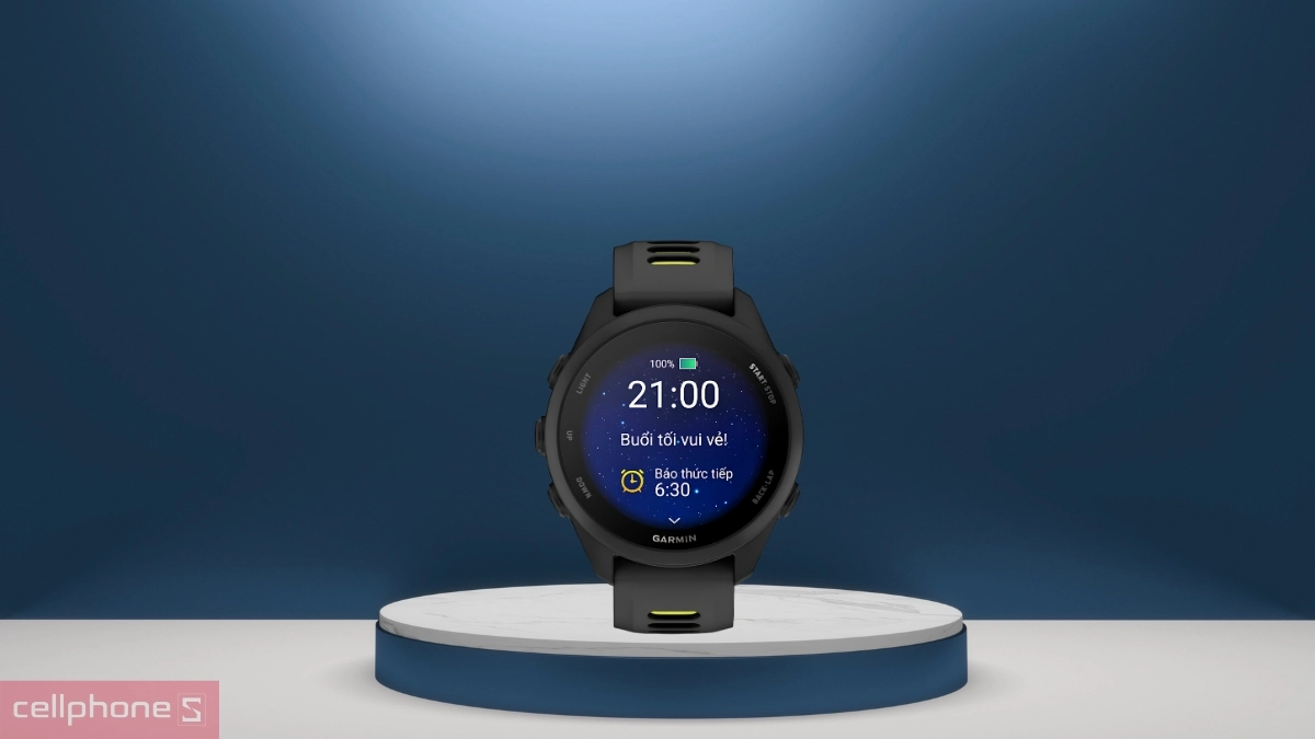 Giao diện tiện ích bản tin cuối ngày trên đồng hồ thông minh Garmin Forerunner 170