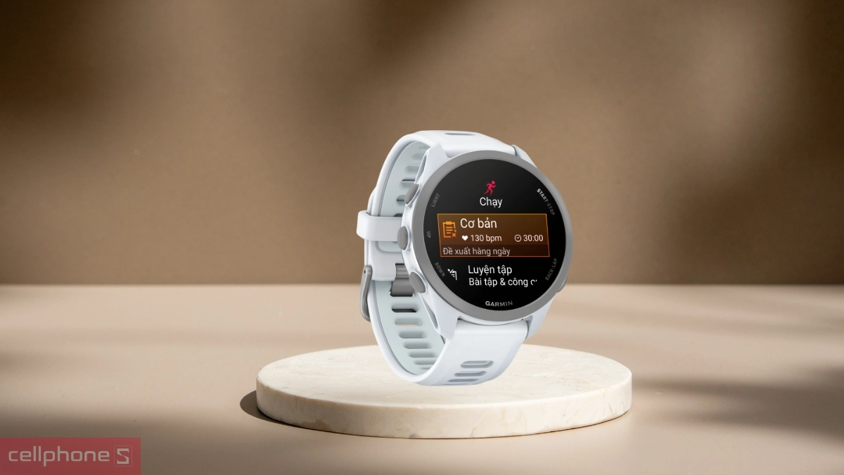 Giao diện bài tập chạy bộ trên Garmin Forerunner 170 từ cơ bản đến chế độ bài tập giúp bứt phá hiệu suất