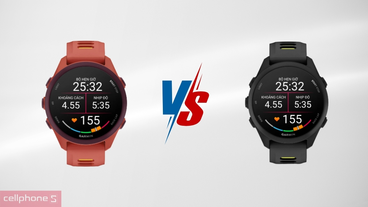 Phân biệt đồng hồ Garmin Forerunner 170 Music và Forerunner 170 thường