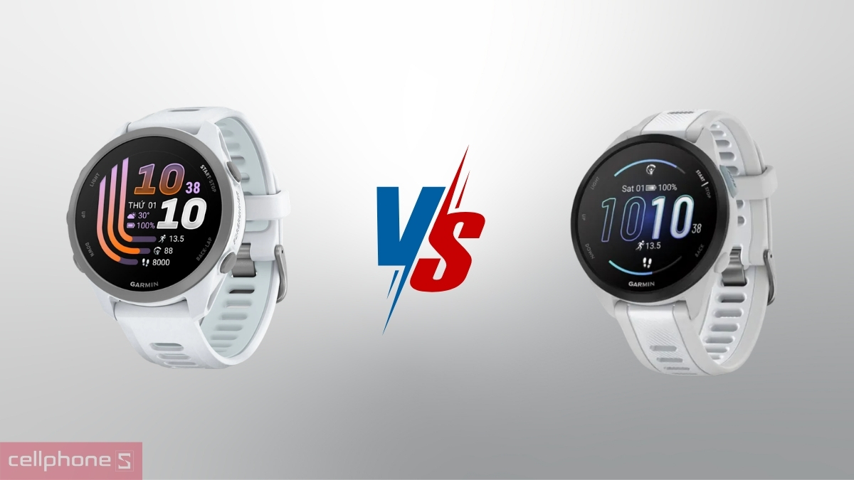 Đặt lên bàn cân Garmin Forerunner 170 Music và 165 Music phiên bản màu trắng