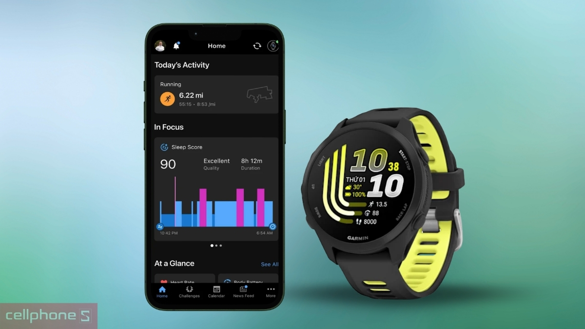 Đồng bộ dữ liệu sức khỏe từ smartwatch Garmin Forerunner 170 Music với ứng dụng trên điện thoại