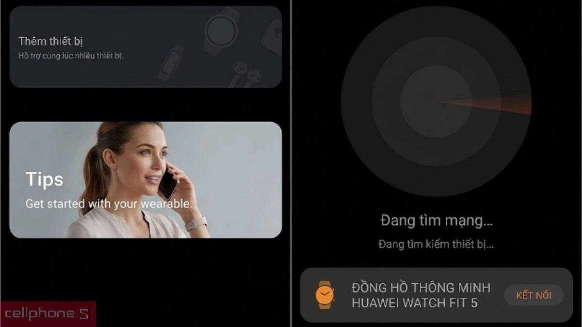 Giao diện quét mã QR kết nối Huawei Watch Fit 5 trên ứng dụng Huawei Health